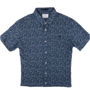 7 Diamonds 4 Way‎ Stretch Pocket Short Sleeve Button Up Shirt Mens Small Floral